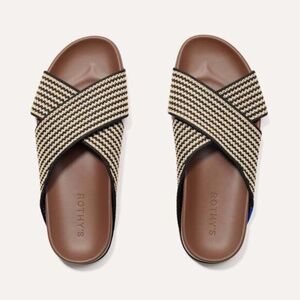 Rothy's The Weekend Slide in Hemp: Toffee Stripe | Size 10